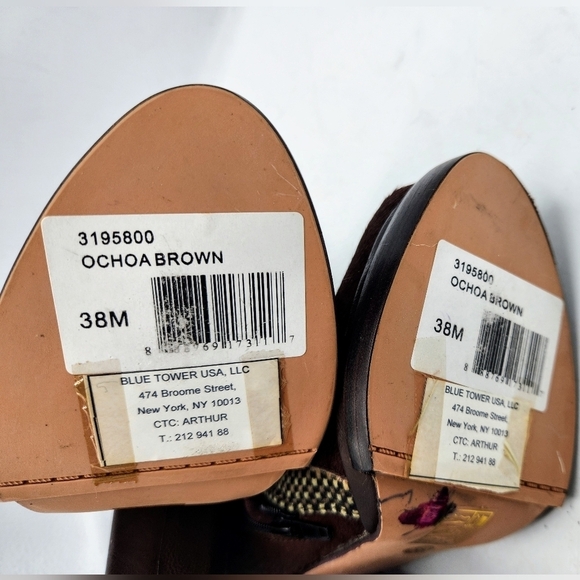 Custo Barcelona Pony-Style Calfskin Ankle Boots In Brown and Grey Size 38 - Picture 11 of 16